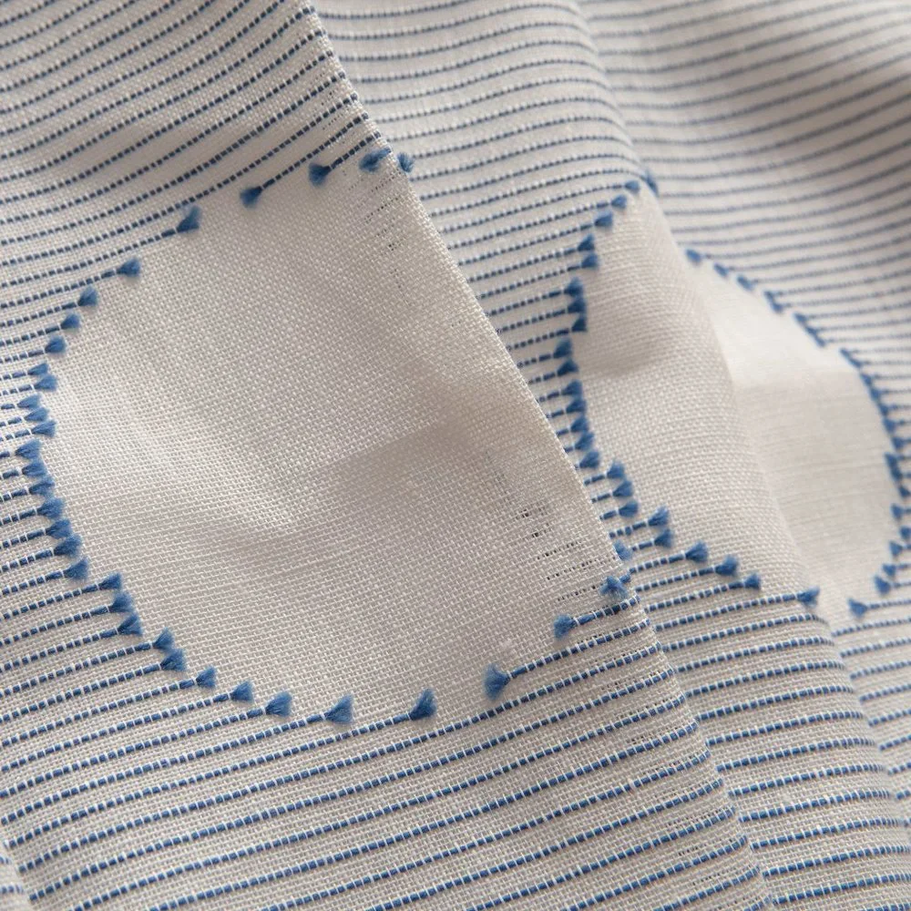 2 Pinch Pleated Curtain Panels Drapes Polka Dot Pattern w Hooks 27x41 Blue White - Picture 6 of 10